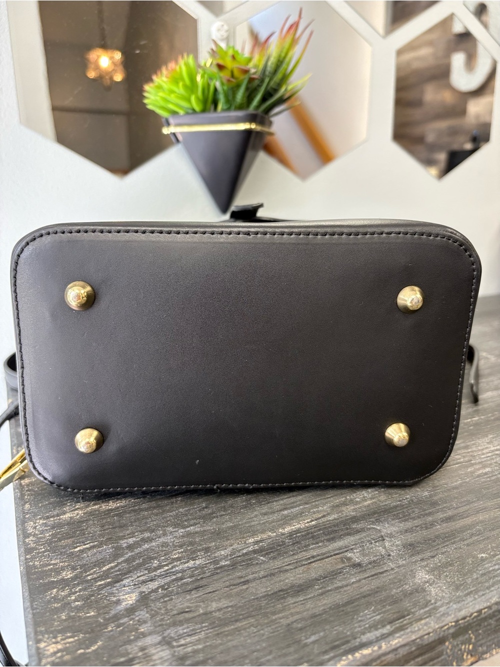 Women’s Structured Black Top-Handle Backpack - Picture 8 of 12
